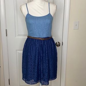 Denim & Lace Blue Dress
